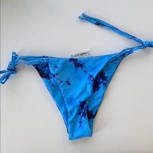 Tie dye blue bikini bottom